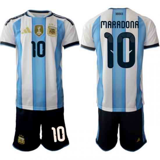Argentina 2026 FIFA World Cup Soccer Jersey White #10 MARADONA